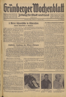 Grünberger Wochenblatt: Zeitung für Stadt und Land, No. 40. (17. Februar 1936)