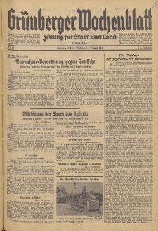 Gr&uuml;nberger Wochenblatt: Zeitung f&uuml;r Stadt und Land, No. 42. (19. Februar 1936)