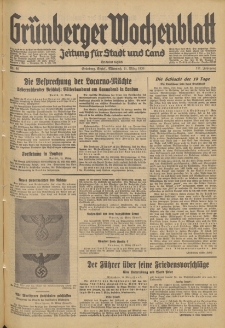 Gr&uuml;nberger Wochenblatt: Zeitung f&uuml;r Stadt und Land, No. 60. (11. M&auml;rz 1936)