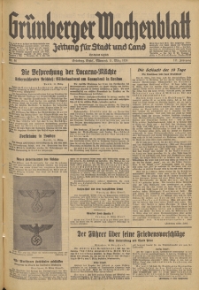 Grünberger Wochenblatt: Zeitung für Stadt und Land, No. 60. (11. März 1936)