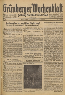 Gr&uuml;nberger Wochenblatt: Zeitung f&uuml;r Stadt und Land, No. 63. (14./15. M&auml;rz 1936)