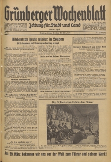 Gr&uuml;nberger Wochenblatt: Zeitung f&uuml;r Stadt und Land, No. 71. (24. M&auml;rz 1936)