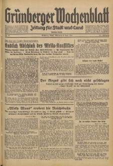 Grünberger Wochenblatt: Zeitung für Stadt und Land, No. 84. (8. April 1936)