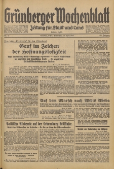 Grünberger Wochenblatt: Zeitung für Stadt und Land, No. 89. (16. April 1936)