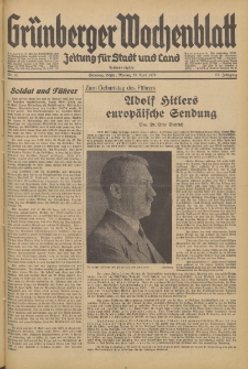 Grünberger Wochenblatt: Zeitung für Stadt und Land, No. 92. (20. April 1936)