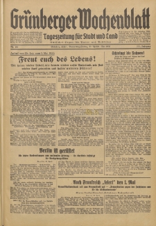 Grünberger Wochenblatt: Tageszeitung für Stadt und Land, No. 101. (30. April 1936)