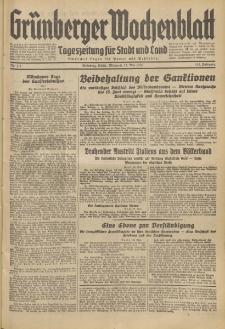 Gr&uuml;nberger Wochenblatt: Tageszeitung f&uuml;r Stadt und Land, No. 111. (13. Mai 1936)