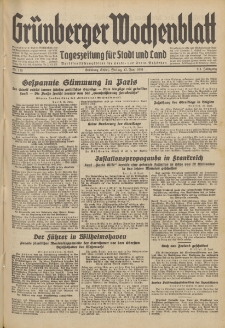 Gr&uuml;nberger Wochenblatt: Tageszeitung f&uuml;r Stadt und Land, No. 135. (12. Juni 1936)