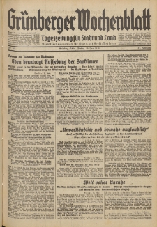Grünberger Wochenblatt: Tageszeitung für Stadt und Land, No. 141. (19. Juni 1936)