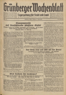 Grünberger Wochenblatt: Tageszeitung für Stadt und Land, No. 143. (22. Juni 1936)
