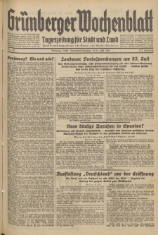 Grünberger Wochenblatt: Tageszeitung für Stadt und Land, No. 166. (18./19. Juli 1936)