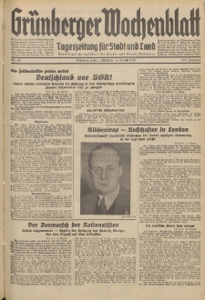 Grünberger Wochenblatt: Tageszeitung für Stadt und Land, No. 187. (12. August 1936)