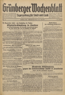 Gr&uuml;nberger Wochenblatt: Tageszeitung f&uuml;r Stadt und Land, No. 117. (20./21. Mai 1936)