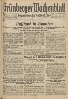 Grünberger Wochenblatt: Tageszeitung für Stadt und Land, No. 167. (20. Juli 1936)