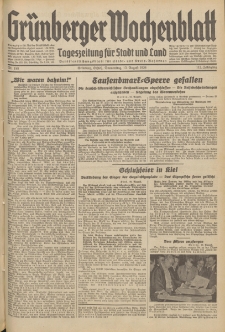 Grünberger Wochenblatt: Tageszeitung für Stadt und Land, No. 188. (13. August 1936)