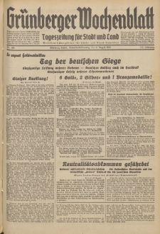 Grünberger Wochenblatt: Tageszeitung für Stadt und Land, No. 190. (15./16. August 1936)