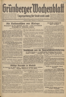 Gr&uuml;nberger Wochenblatt: Tageszeitung f&uuml;r Stadt und Land, No. 193. (19. August 1936)