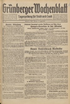 Grünberger Wochenblatt: Tageszeitung für Stadt und Land, No. 197. (24. August 1936)