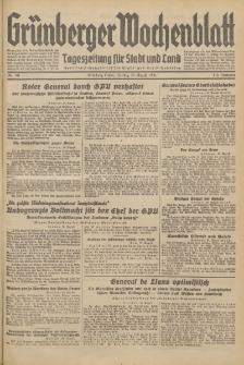 Gr&uuml;nberger Wochenblatt: Tageszeitung f&uuml;r Stadt und Land, No. 201. (28. August 1936)