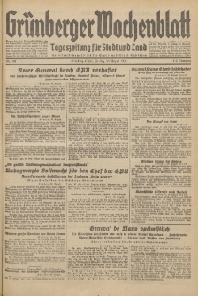 Grünberger Wochenblatt: Tageszeitung für Stadt und Land, No. 201. (28. August 1936)