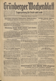 Gr&uuml;nberger Wochenblatt: Tageszeitung f&uuml;r Stadt und Land, No. 203. (31. August 1936)