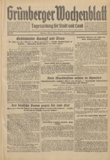 Gr&uuml;nberger Wochenblatt: Tageszeitung f&uuml;r Stadt und Land, No. 206. (3. September 1936)