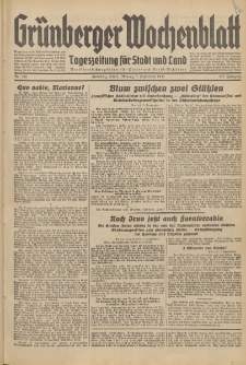 Gr&uuml;nberger Wochenblatt: Tageszeitung f&uuml;r Stadt und Land, No. 209. (7. September 1936)