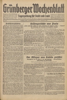 Gr&uuml;nberger Wochenblatt: Tageszeitung f&uuml;r Stadt und Land, No. 220. (19./20. September 1936)