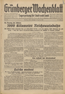 Grünberger Wochenblatt: Tageszeitung für Stadt und Land, No. 227. (28. September 1936)