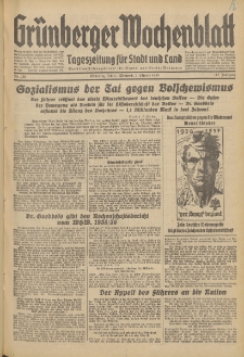 Gr&uuml;nberger Wochenblatt: Tageszeitung f&uuml;r Stadt und Land, No. 235. (7. Oktober 1936)