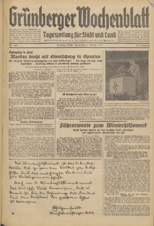 Grünberger Wochenblatt: Tageszeitung für Stadt und Land, No. 236. (8. Oktober 1936)