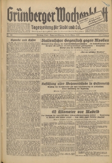 Grünberger Wochenblatt: Tageszeitung für Stadt und Land, No. 238. (10./11. Oktober 1936)