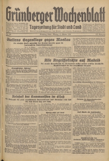Gr&uuml;nberger Wochenblatt: Tageszeitung f&uuml;r Stadt und Land, No. 239. (12. Oktober 1936)