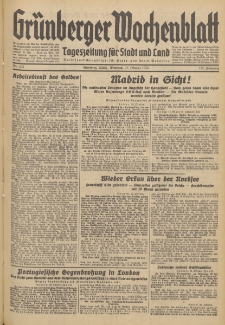 Gr&uuml;nberger Wochenblatt: Tageszeitung f&uuml;r Stadt und Land, No. 253. (28. Oktober 1936)