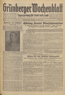 Grünberger Wochenblatt: Tageszeitung für Stadt und Land, No. 254. (29. Oktober 1936)