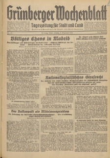 Grünberger Wochenblatt: Tageszeitung für Stadt und Land, No. 261. (6. November 1936)