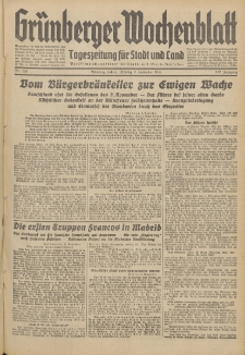 Grünberger Wochenblatt: Tageszeitung für Stadt und Land, No. 263. (9. November 1936)