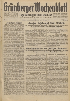 Gr&uuml;nberger Wochenblatt: Tageszeitung f&uuml;r Stadt und Land, No. 268. (14./15. November 1936)