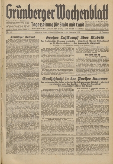 Grünberger Wochenblatt: Tageszeitung für Stadt und Land, No. 268. (14./15. November 1936)