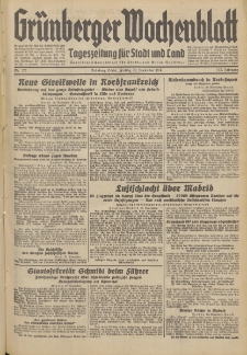 Gr&uuml;nberger Wochenblatt: Tageszeitung f&uuml;r Stadt und Land, No. 272. (20. November 1936)