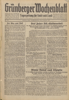 Grünberger Wochenblatt: Tageszeitung für Stadt und Land, No. 279. (28./29. November 1936)