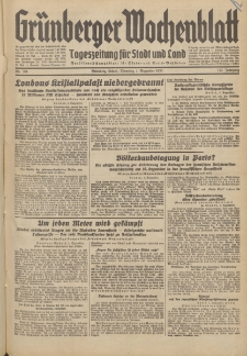 Gr&uuml;nberger Wochenblatt: Tageszeitung f&uuml;r Stadt und Land, No. 281. (1. Dezember 1936)