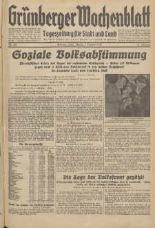 Gr&uuml;nberger Wochenblatt: Tageszeitung f&uuml;r Stadt und Land, No. 286. (7. Dezember 1936)