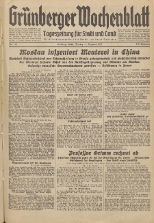 Gr&uuml;nberger Wochenblatt: Tageszeitung f&uuml;r Stadt und Land, No. 292. (14. Dezember 1936)