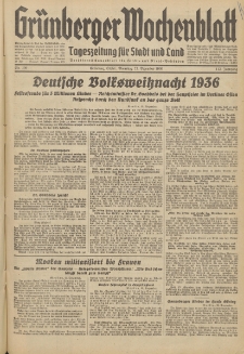 Grünberger Wochenblatt: Tageszeitung für Stadt und Land, No. 299. (22. Dezember 1936)
