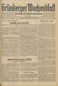 Grünberger Wochenblatt: Zeitung für Stadt und Land, No. 66. (19. März 1935)