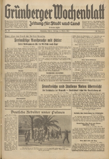 Gr&uuml;nberger Wochenblatt: Zeitung f&uuml;r Stadt und Land, No.69. (22. M&auml;rz 1935)