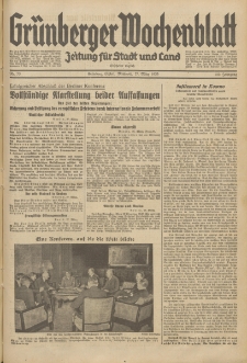 Grünberger Wochenblatt: Zeitung für Stadt und Land, No. 73. (27. März 1935)