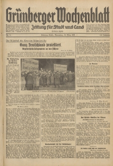 Grünberger Wochenblatt: Zeitung für Stadt und Land, No. 74. (28. März 1935)