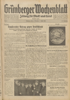 Grünberger Wochenblatt: Zeitung für Stadt und Land, No. 91. (17. April 1935)